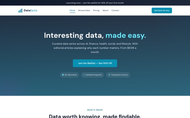 Datafacta website